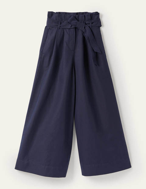 Culotte aus einer Leinenmischung mit weitem Bein - Navy Culotte aus einer Leinenmischung mit weitem Bein - Navy