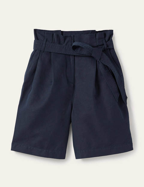 Paperbag-Shorts mit hoher Taille - Navy Paperbag-Shorts mit hoher Taille - Navy