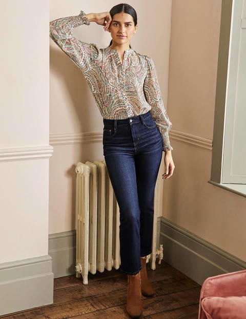 Cropped Flare Jeans - Indigo | Boden AU