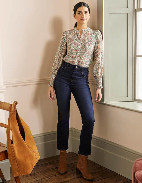 Cropped Flare Jeans - Indigo | Boden AU