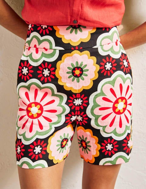 Georgina Linen Shorts - Black, Opulent Daisy Georgina Linen Shorts - Black, Opulent Daisy