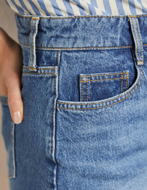 Short en jean avec braguette boutonnée - Vintage clair