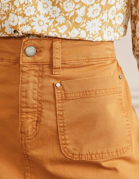 Patch Pocket Chino Skirt - Teak Wood Brown