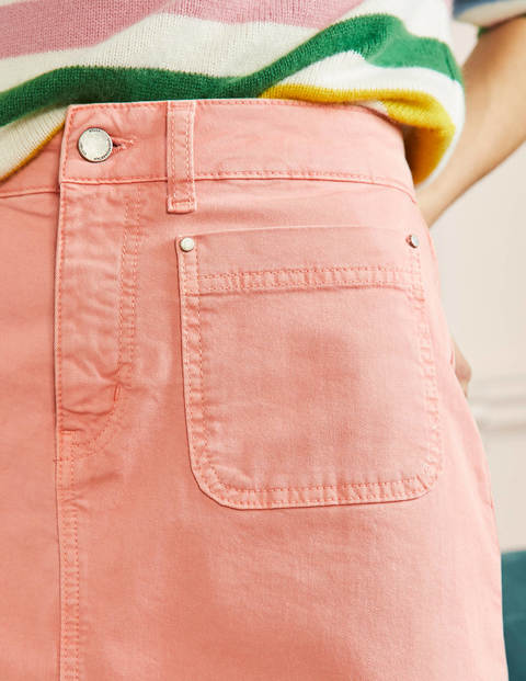 Patch Pocket Chino Skirt - Mauve Flower Pink