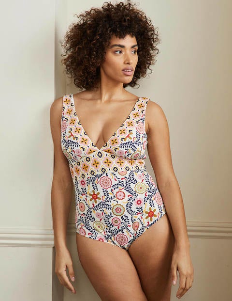 Calabria Swimsuit - Ivory, Opulent Garden Calabria Swimsuit - Ivory, Opulent Garden