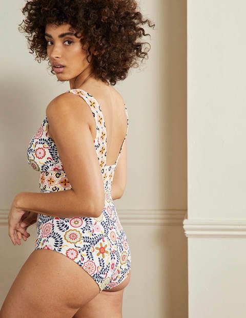 Calabria Swimsuit - Ivory, Opulent Garden Calabria Swimsuit - Ivory, Opulent Garden