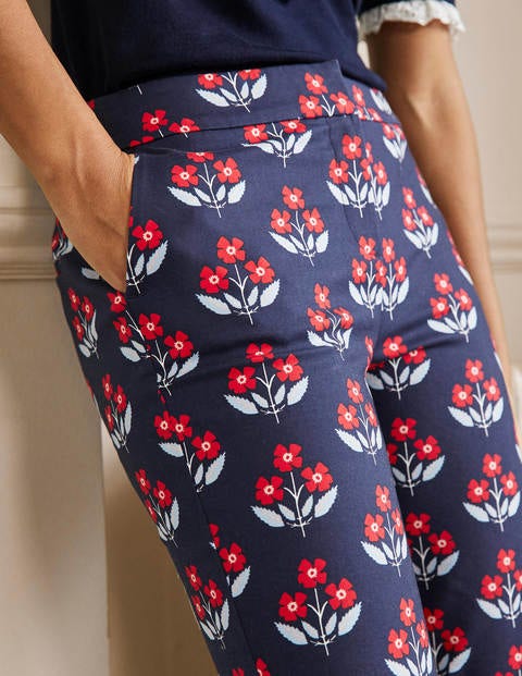 Richmond 7/8 Trousers - Navy, Blossoming Bud