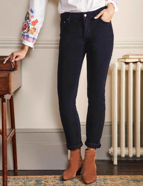 Schmale Cord-Jeans mit geradem Bein - Navy Schmale Cord-Jeans mit geradem Bein - Navy