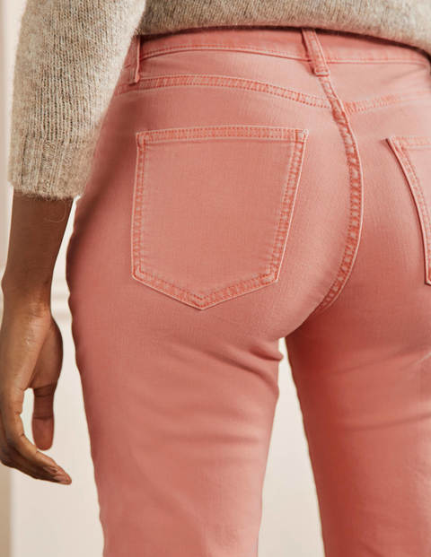 Slim Straight Ankle Jeans - Burnt Coral