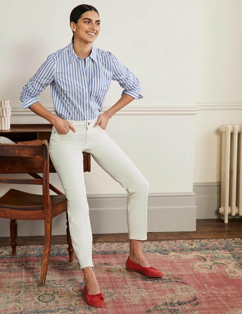 Slim Straight Ankle Jeans - Ecru Slim Straight Ankle Jeans - Ecru