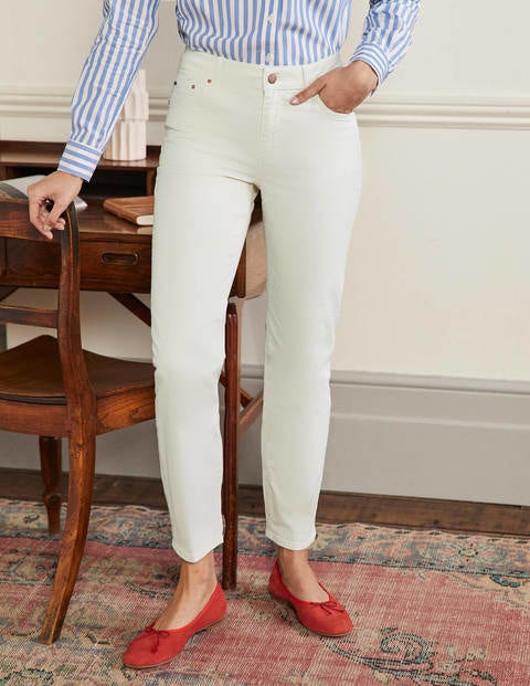 Slim Straight Ankle Jeans - Ecru Slim Straight Ankle Jeans - Ecru