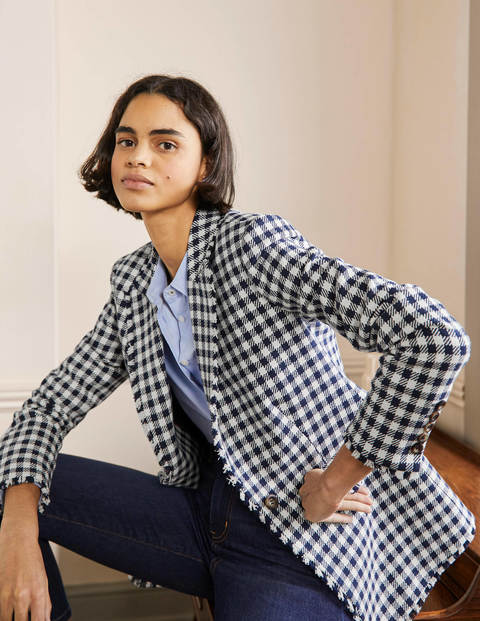 womens gingham blazer