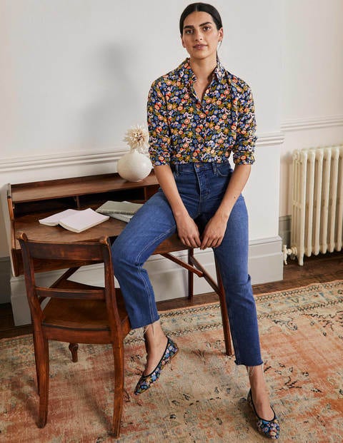 Silk Shirt - Black, Flora Bloom Silk Shirt - Black, Flora Bloom