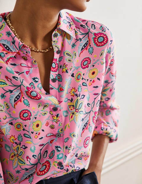 Silk Shirt - Sachet Pink, Opulent Paradise