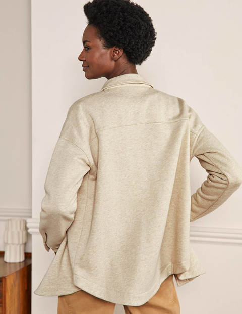 Hemdjacke aus Jersey - Hellbeige Meliert Hemdjacke aus Jersey - Hellbeige Meliert