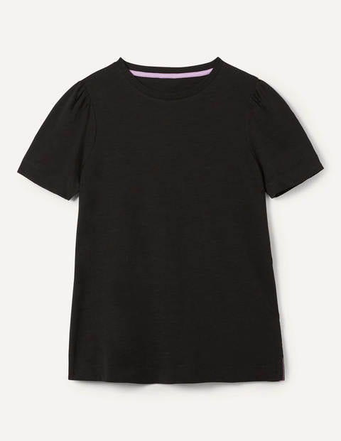 Puff Sleeve Cotton T-Shirt - Black Puff Sleeve Cotton T-Shirt - Black