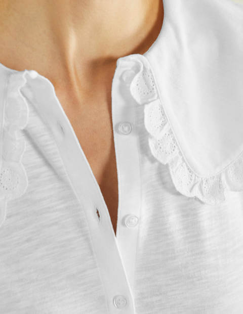 Chemise à col en jersey - Blanc