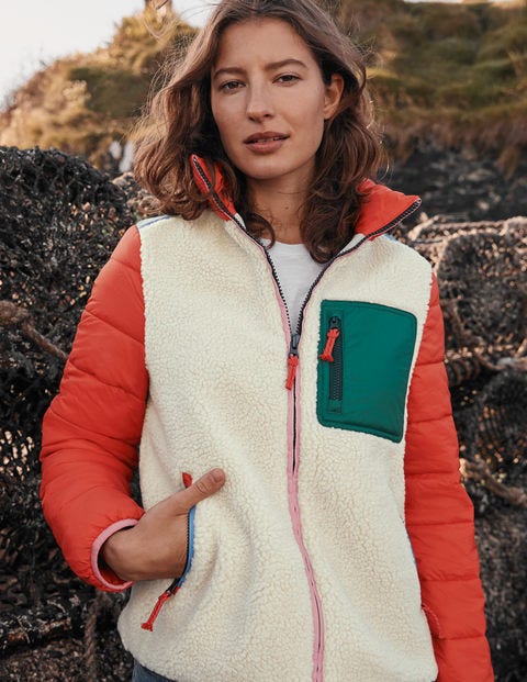 Borg & Nylon Mix Jacket - Rope/Firecracker Borg & Nylon Mix Jacket - Rope/Firecracker