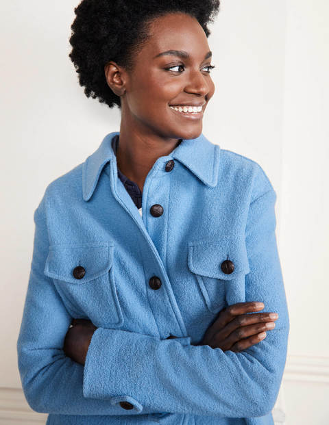 Textured Wool Overshirt Coat - Grape Hyacinth Textured Wool Overshirt Coat - Grape Hyacinth