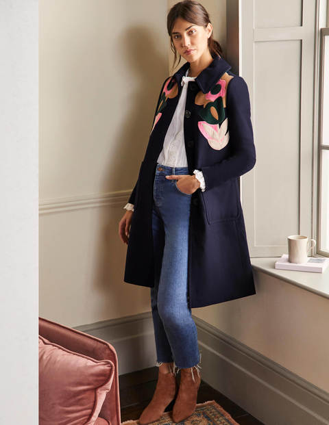 Amelia Wollmantel mit Applikation - Navy Amelia Wollmantel mit Applikation - Navy