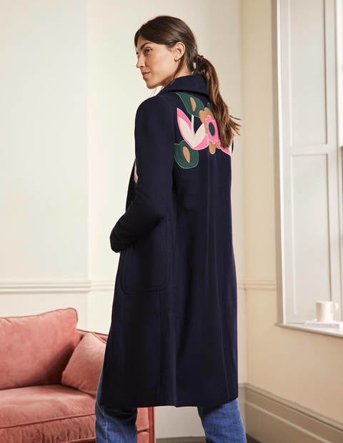 Amelia Wollmantel mit Applikation - Navy Amelia Wollmantel mit Applikation - Navy