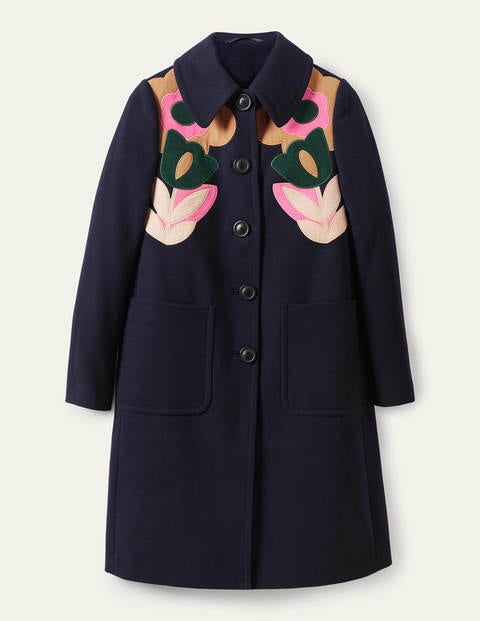 Amelia Wollmantel mit Applikation - Navy Amelia Wollmantel mit Applikation - Navy