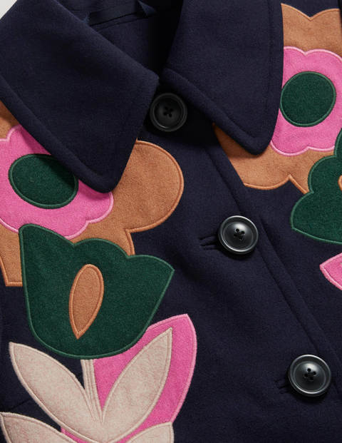 Amelia Wollmantel mit Applikation - Navy Amelia Wollmantel mit Applikation - Navy