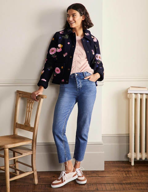 Veste Clara brodée - Bleu marine, fleur brodée Veste Clara brodée - Bleu marine, fleur brodée