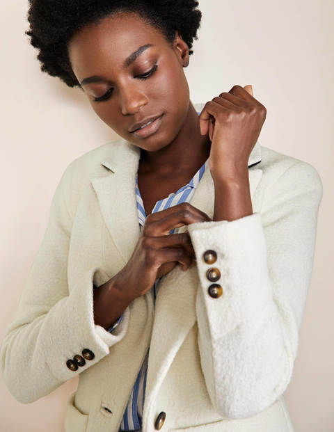 Bella Textured Wool Blazer - Ivory | Boden UK