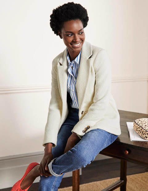 Bella Textured Wool Blazer - Ivory Bella Textured Wool Blazer - Ivory