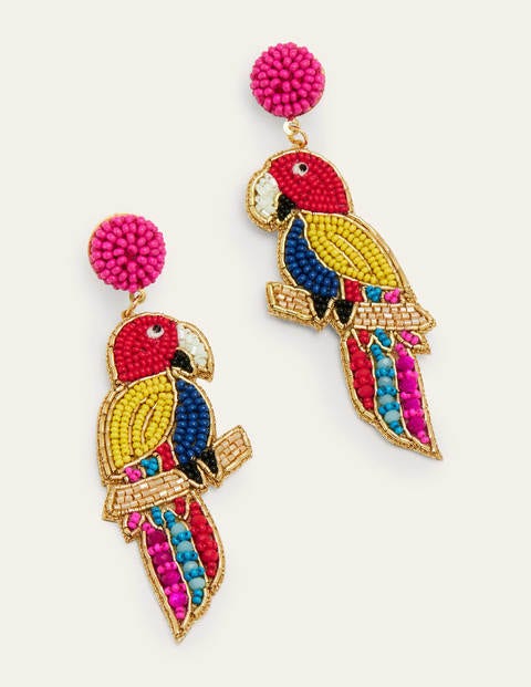 Beaded Earrings - Parrot