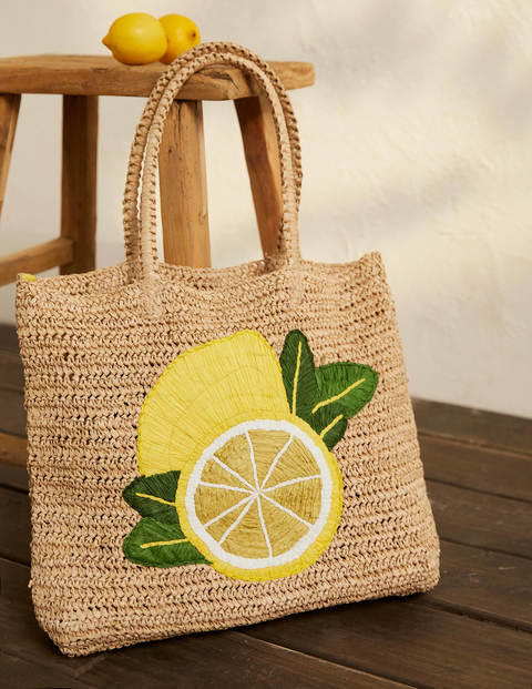 Soft Straw Bag - Lemon