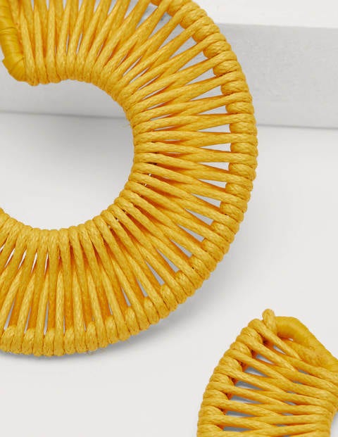 Woven Hoop Earrings - Honeycomb