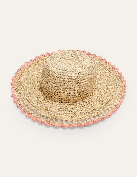Sun Hat - Natural/Azalea