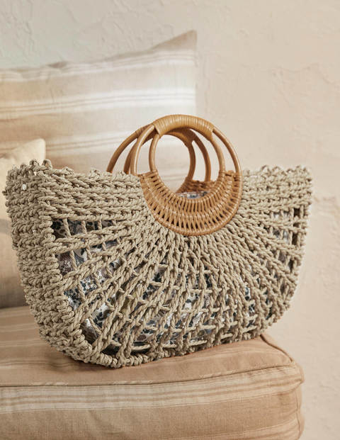 Hand Held Basket Bag - Natural