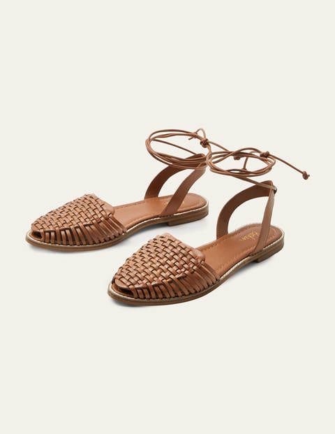 Huarache Leather Sandals - Tan