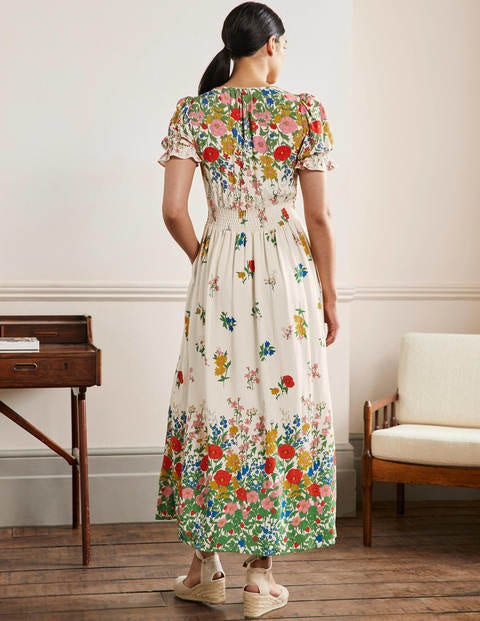 Tessa Maxi Dress - Ivory, Garden Blooms ...
