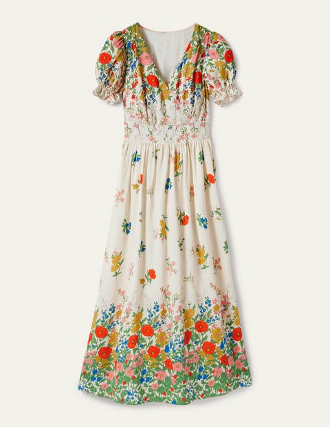Tessa Maxi Dress - Ivory, Garden Blooms ...