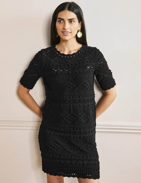 Claudia Textured Knitted Dress - Black
