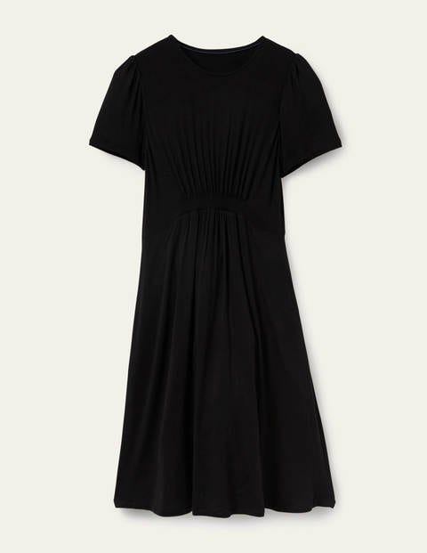 Jerseykleid mit Rundhalsausschnitt - Schwarz Jerseykleid mit Rundhalsausschnitt - Schwarz