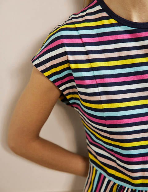 Jersey T-Shirt Dress - Rainbow Stripe