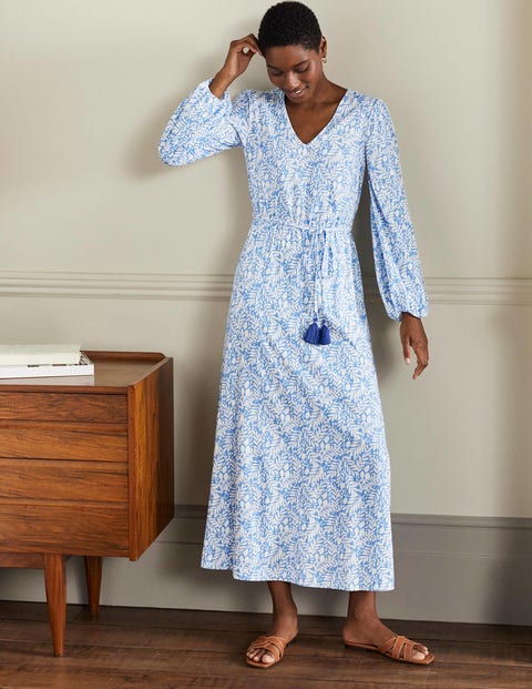 Belted Jersey Maxi Dress - Grape 