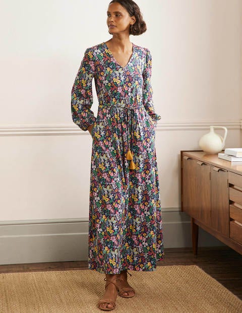 Belted Jersey Maxi Dress
