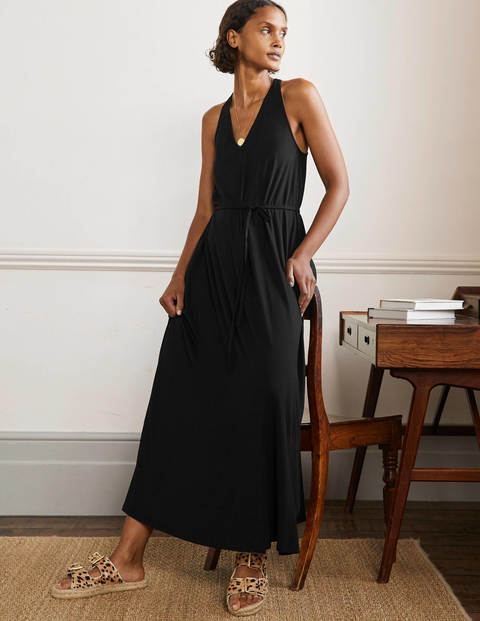 V-Neck Jersey Maxi Dress - Black | Boden US