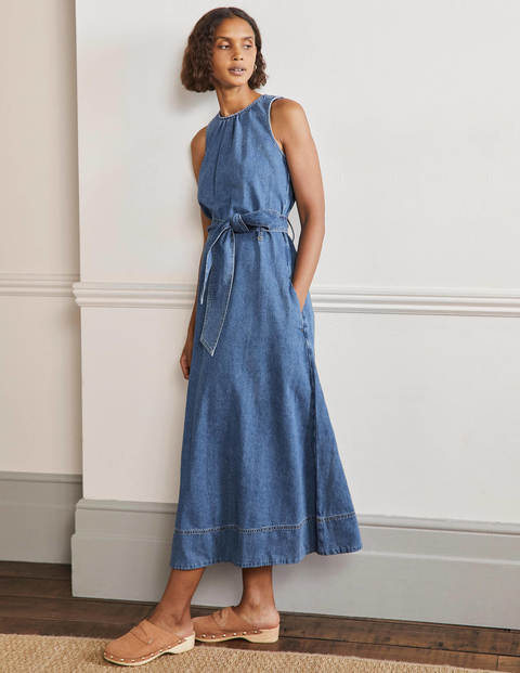 Sleeveless Belted Midi Dress - Mid 
