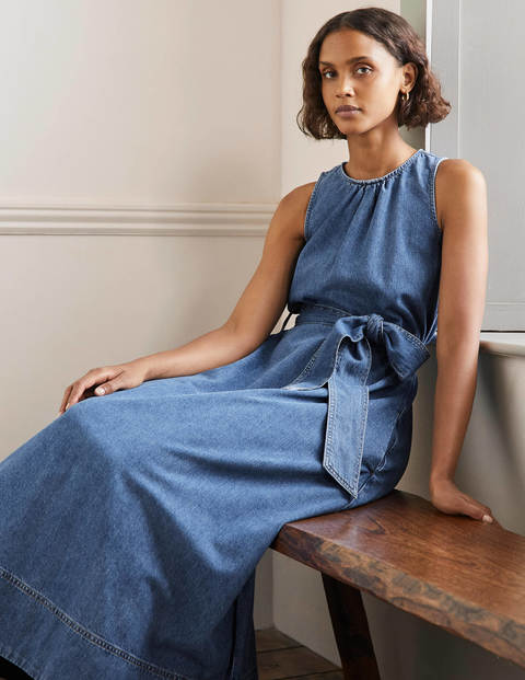 Sleeveless Belted Midi Dress - Mid 