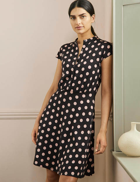 NEW M&S Sz 22 EU50 Black Polka Dot Twist Front Blouse Top Party Evening 