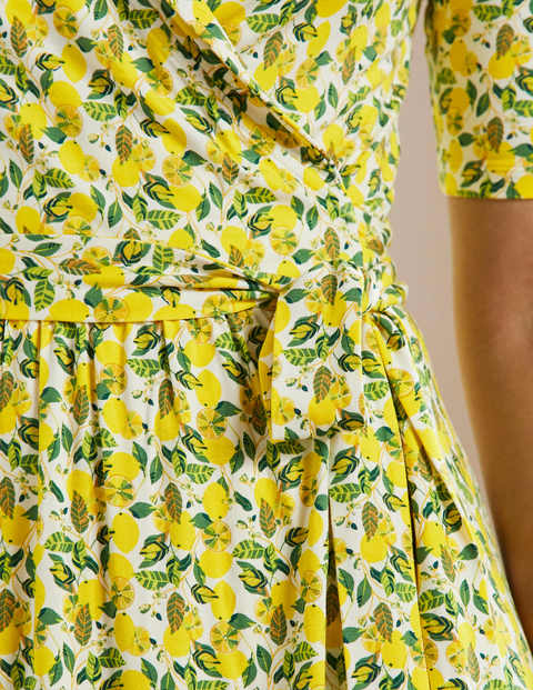 Lavinia Wickelkleid aus Jersey - Naturweiß, Zitronenranke