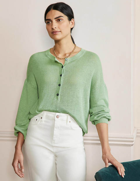 Leandra Linen Henley Sweater
