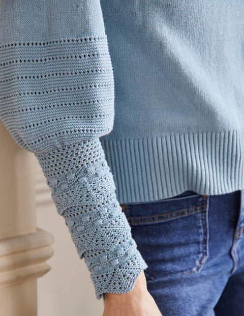Sleeve Detail Knitted Jumper - Mountain Spring